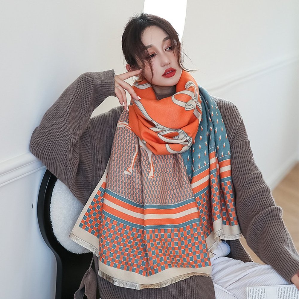 Luxury Fall/Winter Scarf, Medium Thick and Warm Blanket Scarf - Picture 2 of 2